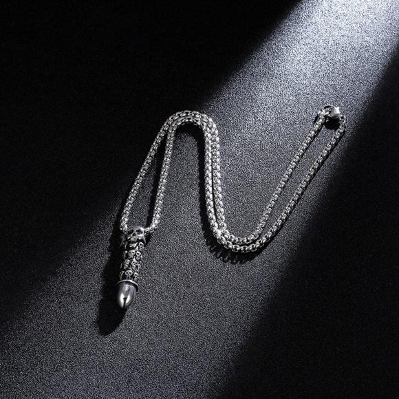 ❤️Fashionable Domineering Trendy Skull Bullet Necklace for women/men, N90201P209 - Picture 6 of 8